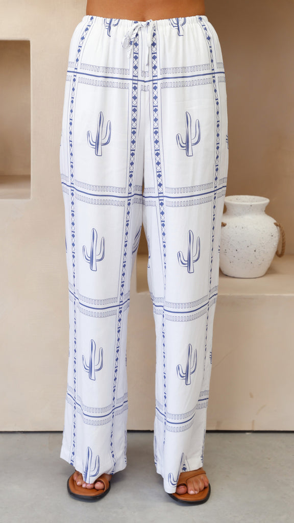 Nevada Pants - White/Blue - Billy J