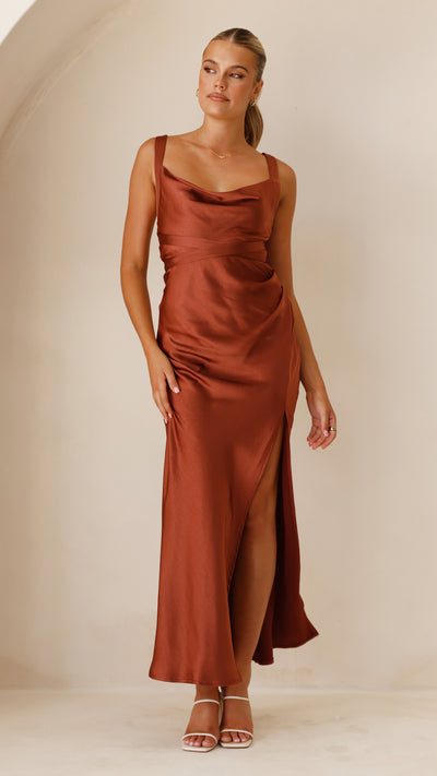 Load image into Gallery viewer, Zendaya Maxi Dress - Rust - Billy J
