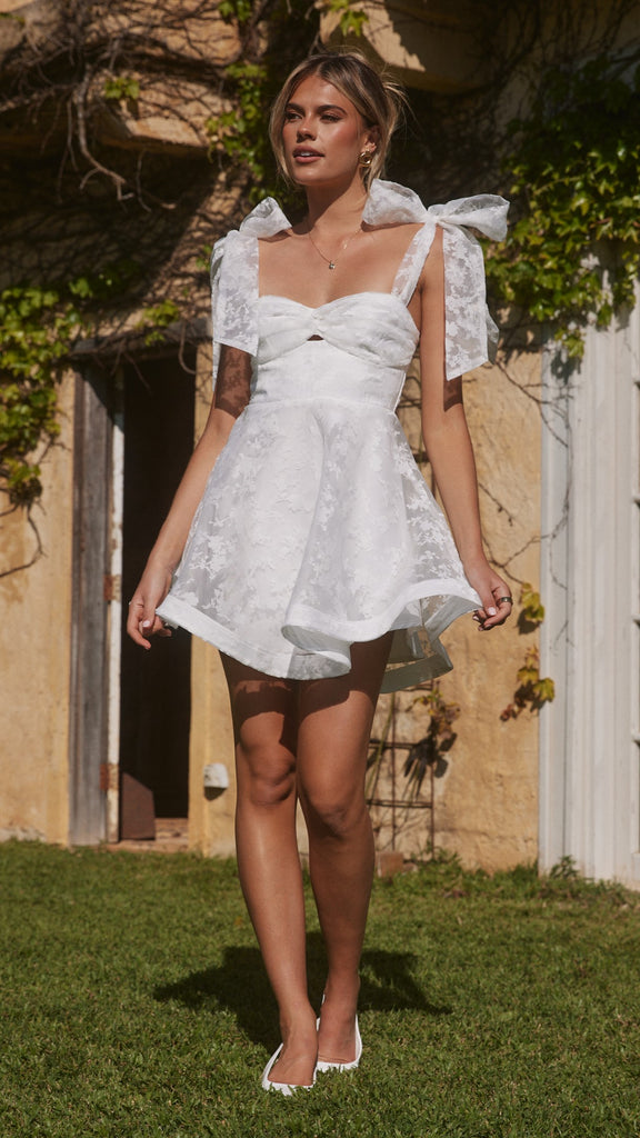 Karis Mini Dress - White - Billy J