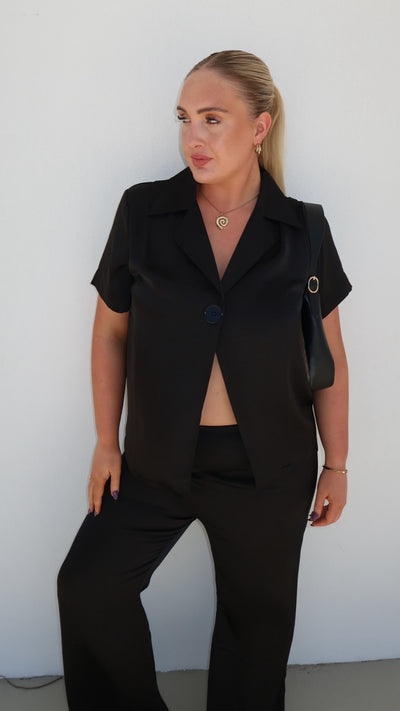 Load image into Gallery viewer, Imogen Button Shirt - Black - Billy J
