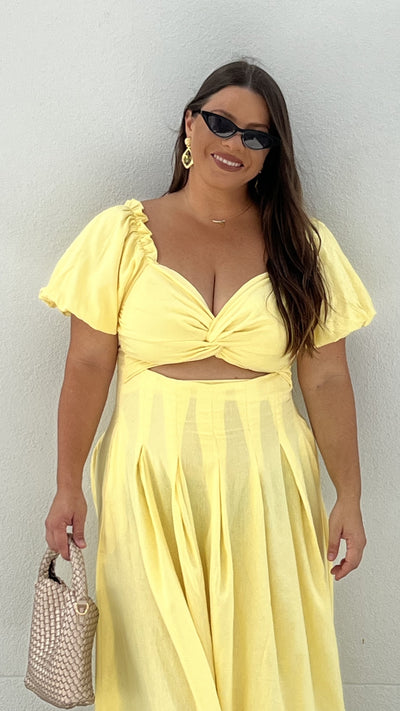 Load image into Gallery viewer, Christina Maxi Dress - Lemon - Billy J
