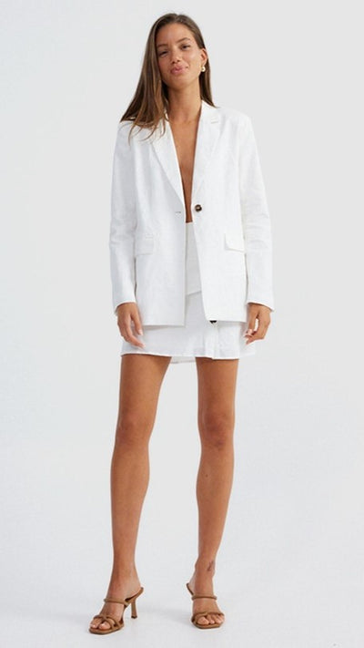 Load image into Gallery viewer, Hale Linen Blazer - White - Billy J
