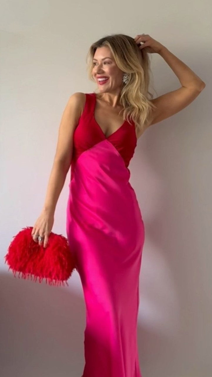 Glacia Maxi Dress - Pink/Red - Billy J