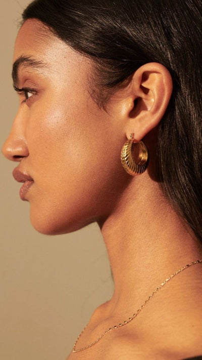 Load image into Gallery viewer, Lauren Coil Gold Plated Earrings - Gold - Billy J
