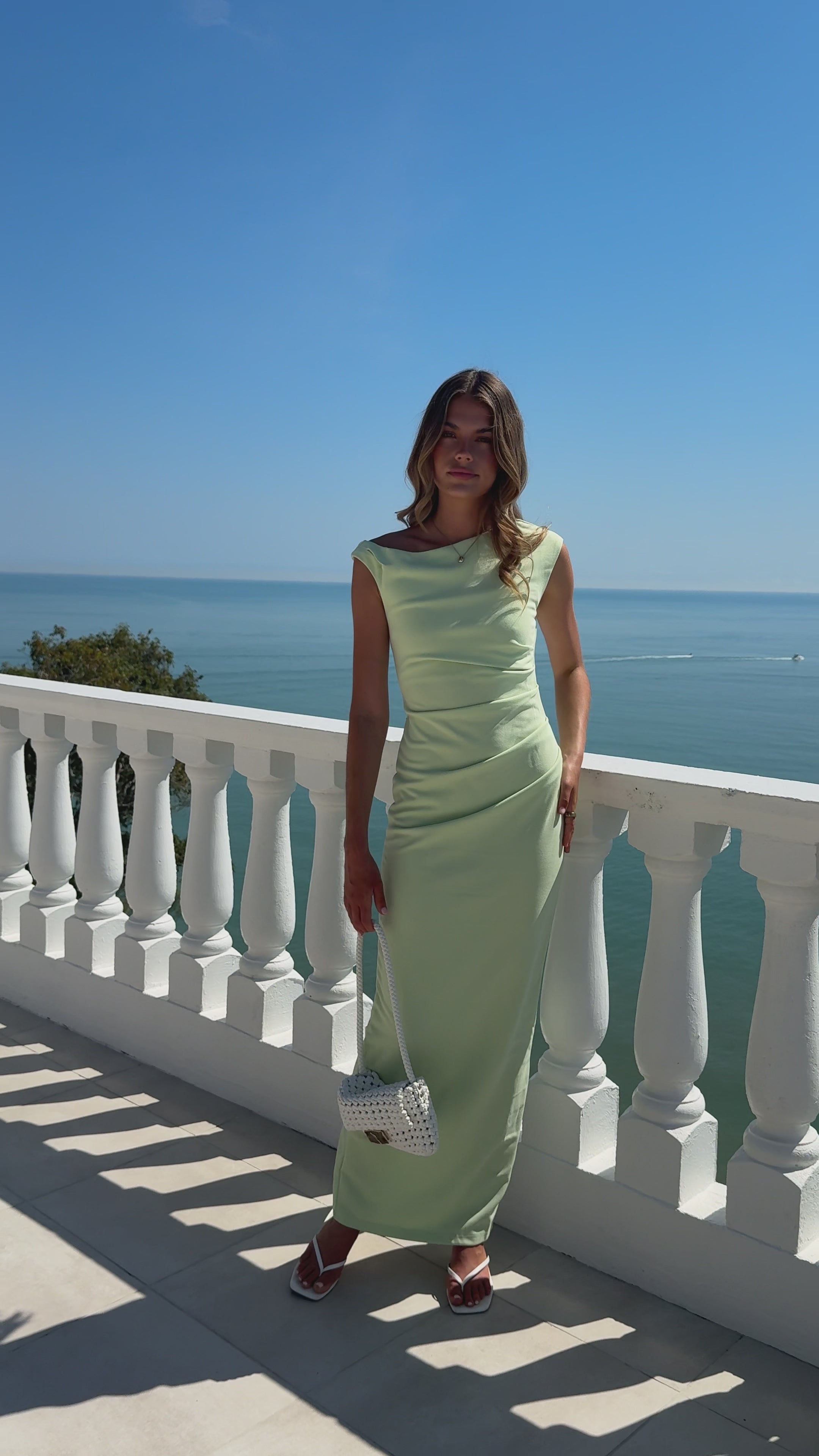 Load video: Lilah Maxi Dress - Lime - Billy J