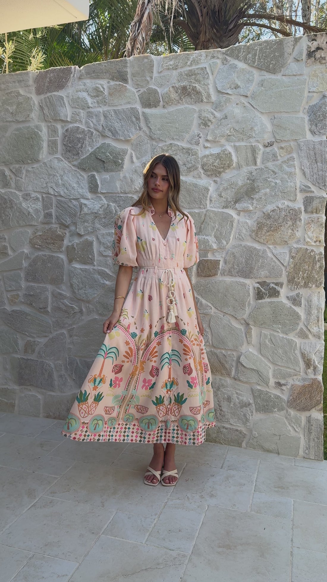 Tamsin Midi Dress - Acacia Palm - Billy J