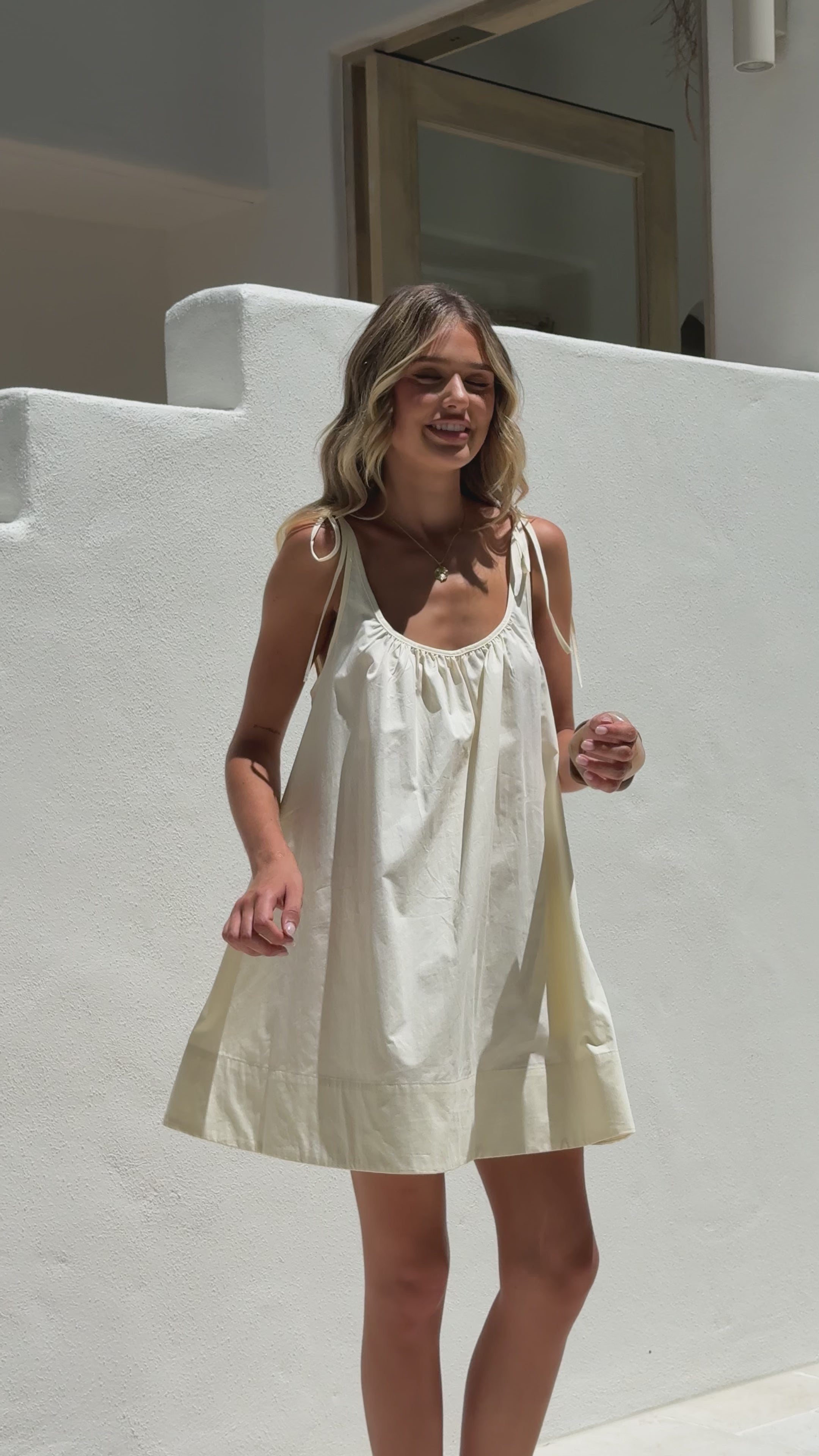 Load video: Maylie Mini Dress - Butter - Billy J