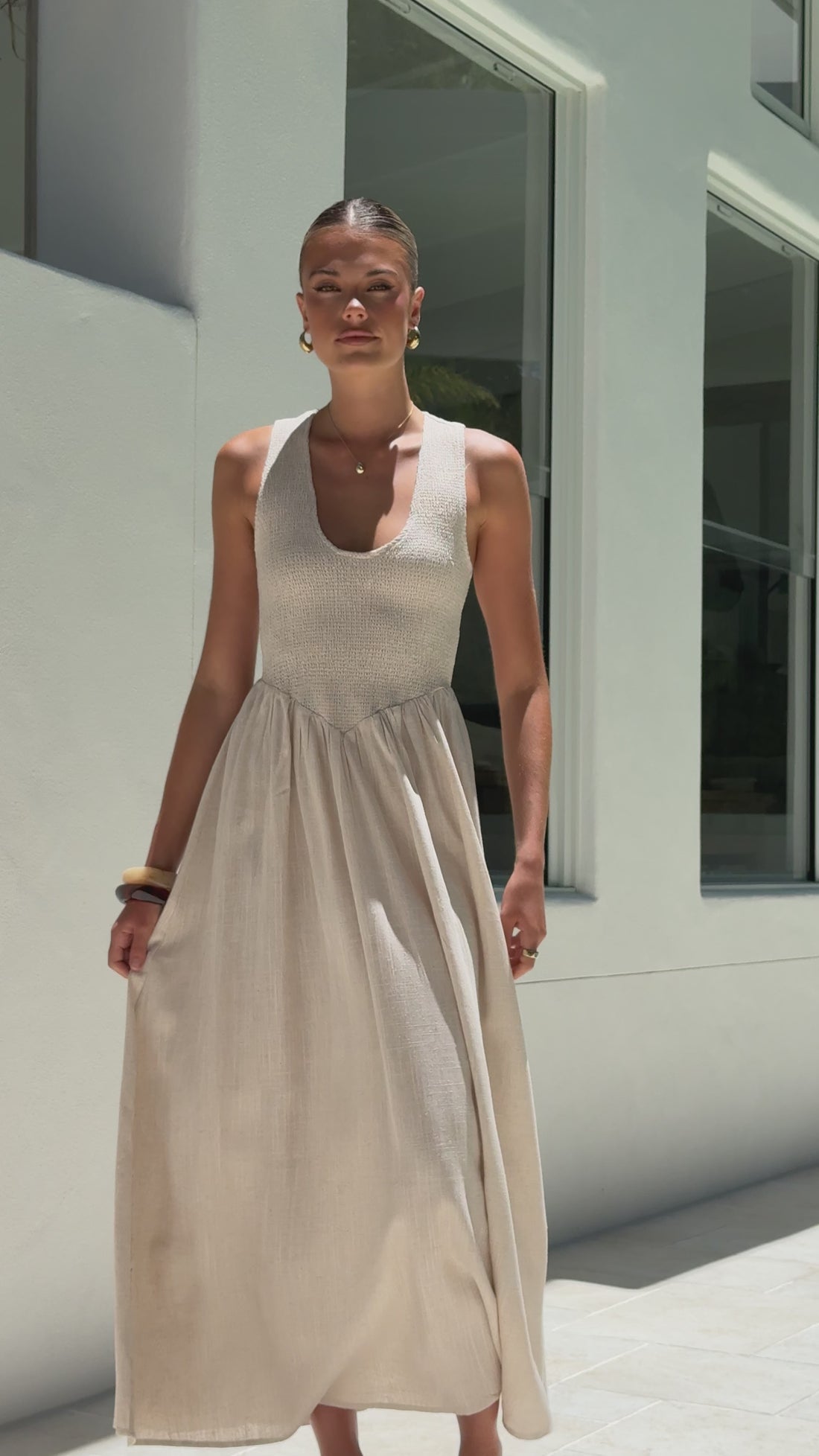 Amira Maxi Dress - Natural - Billy J