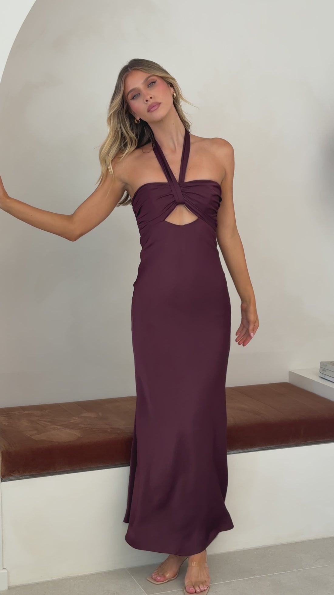 Grace Halter Maxi Dress - Chocolate - Billy J
