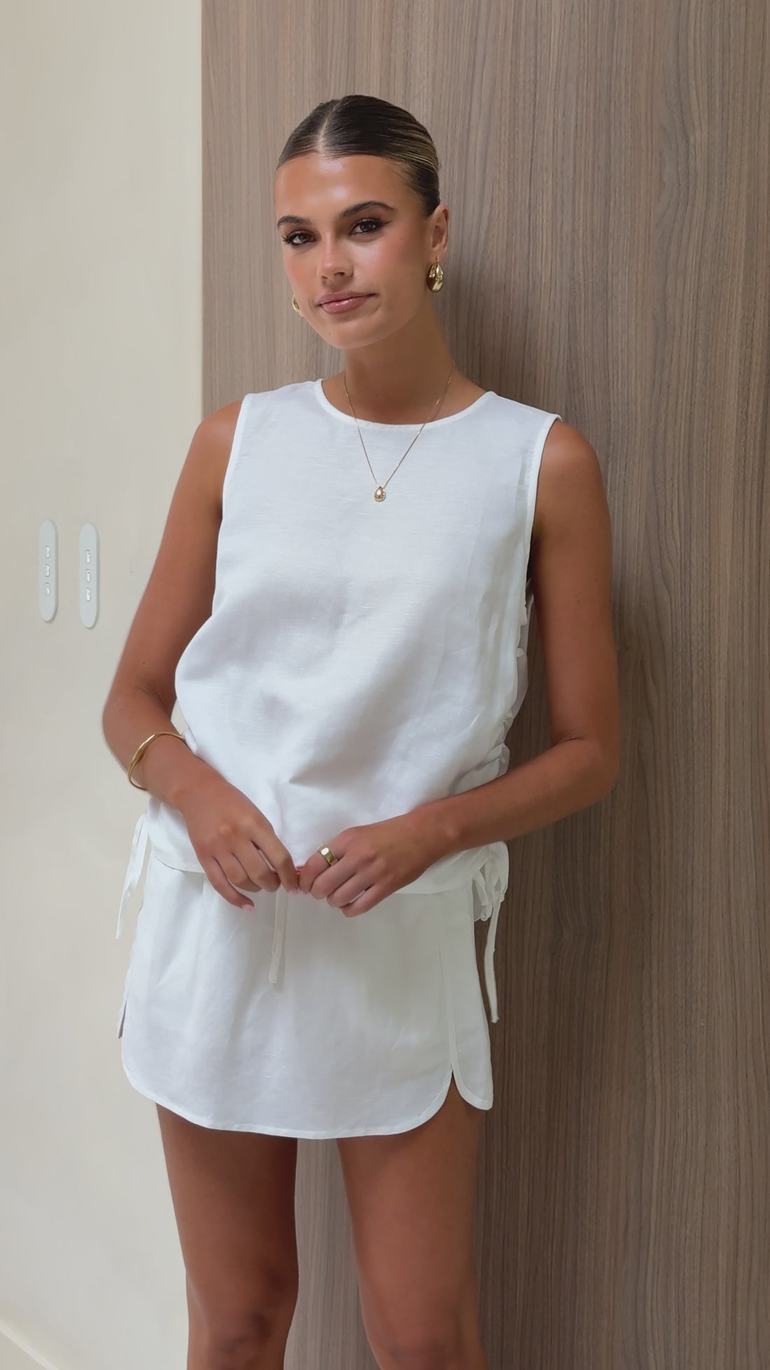 Calypso Linen Mini Skirt - White - Billy J