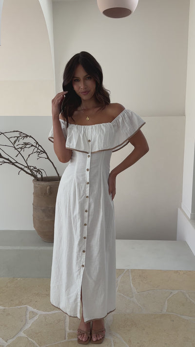 Load and play video in Gallery viewer, Ohela Maxi Dress - Off White - Billy J
