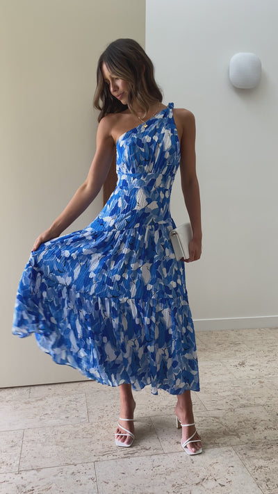 Load and play video in Gallery viewer, Jayma Maxi Dress - Blue Floral - Billy J
