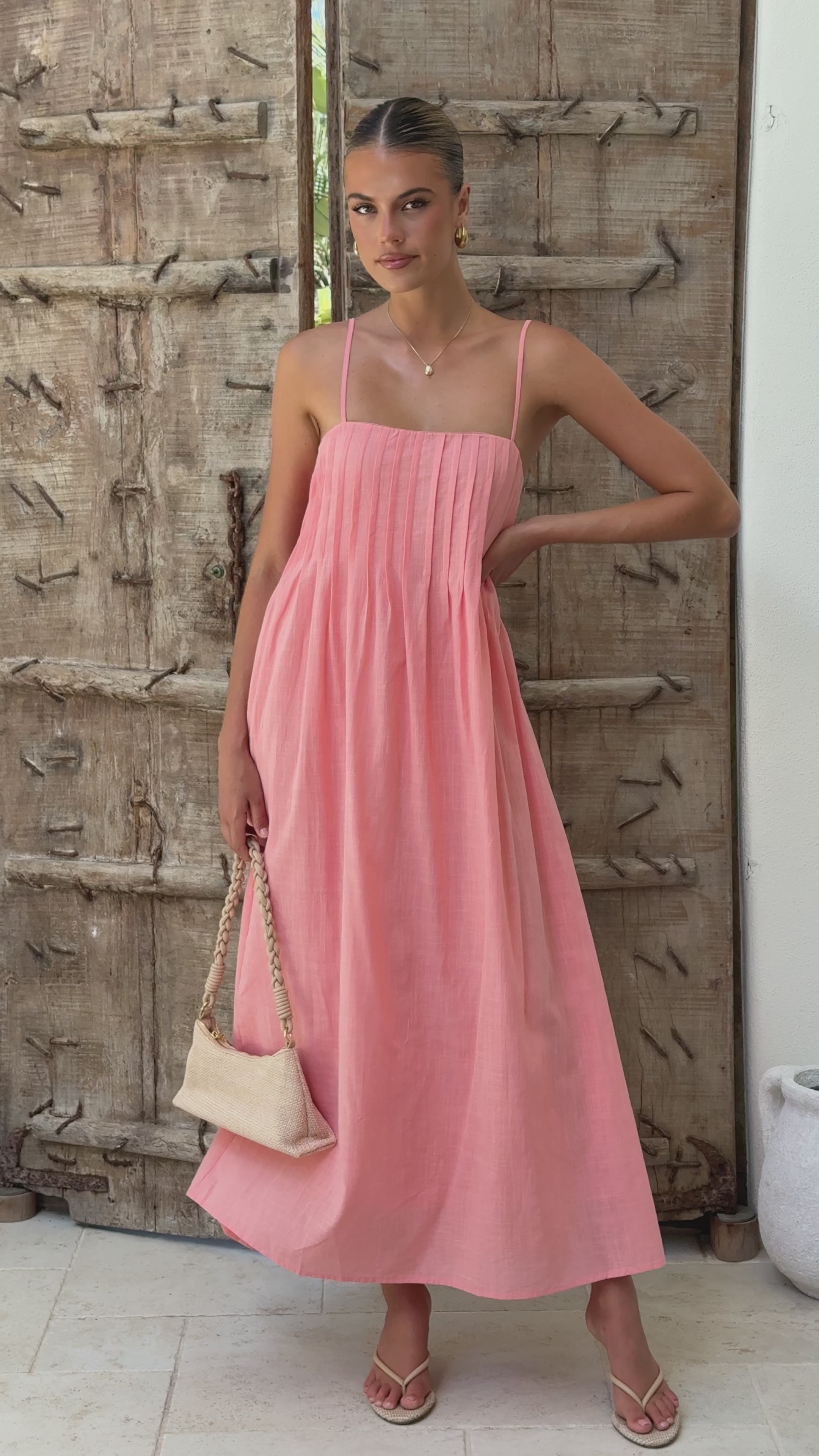 Load video: Stayla Maxi Dress - Coral - Billy J