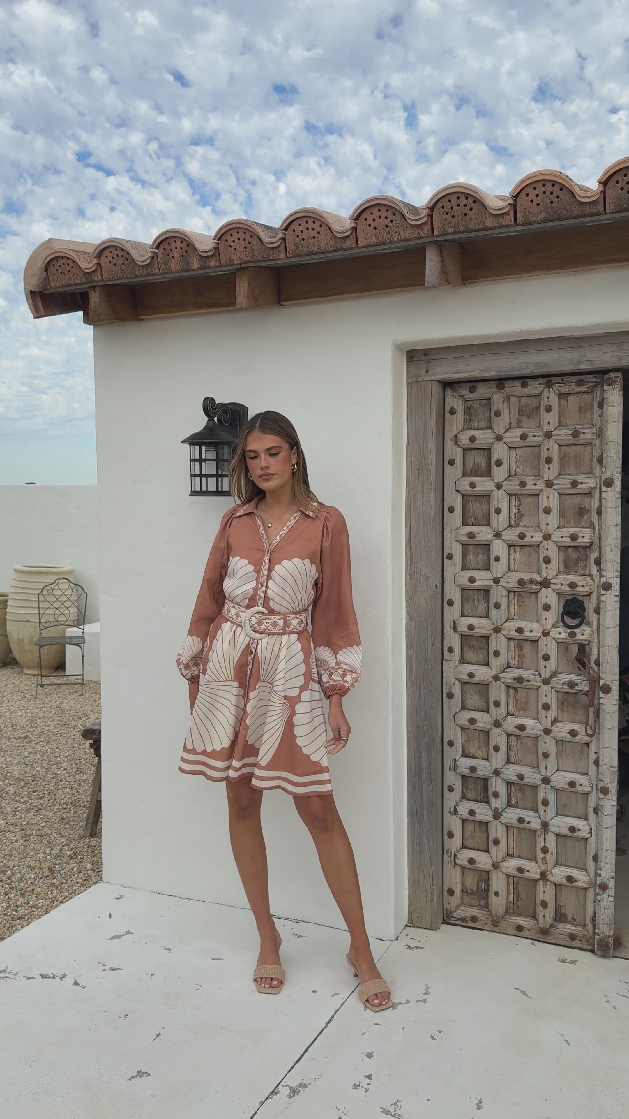 Load video: Mariel Long Sleeve Mini Dress - Siena - Billy J