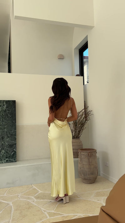 Load and play video in Gallery viewer, Sia Maxi Dress - Yellow - Billy J
