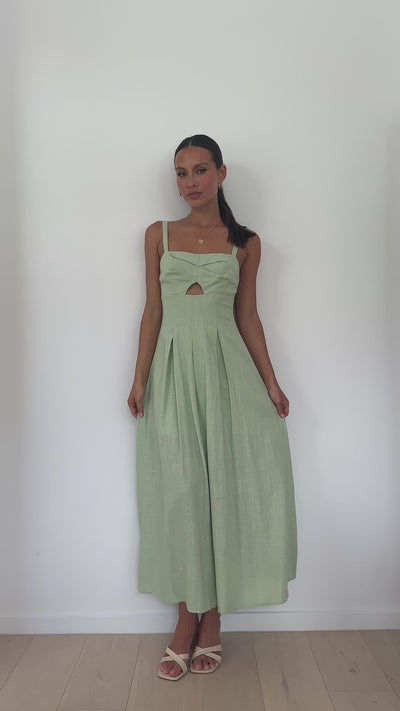 Load and play video in Gallery viewer, Shaylee Maxi Dress - Sage - Billy J
