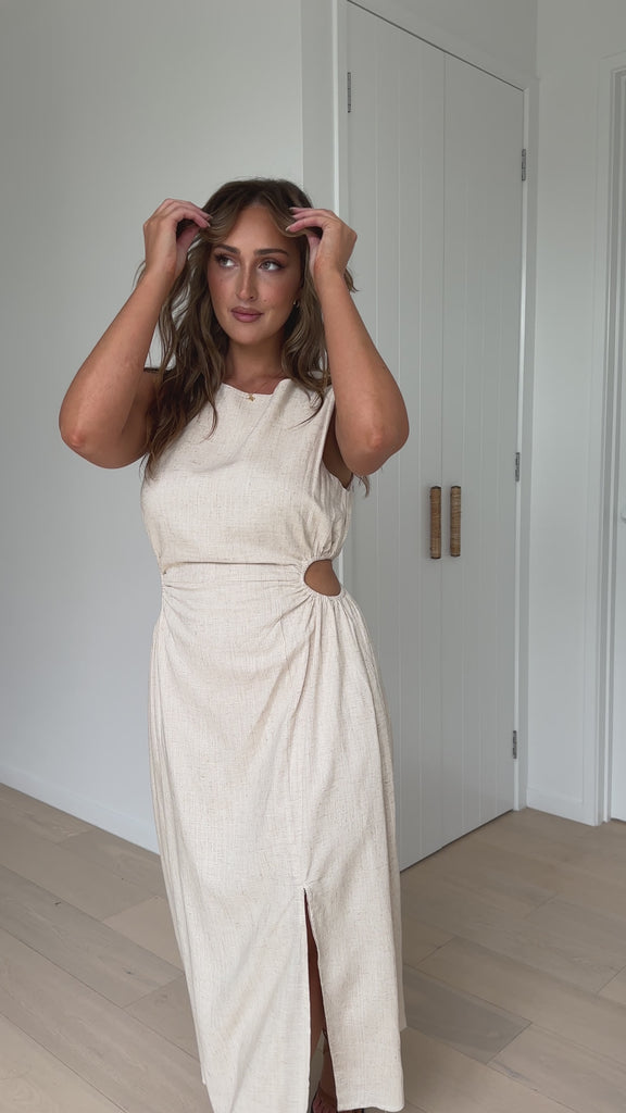 Jamila Midi Dress - Natural - Billy J