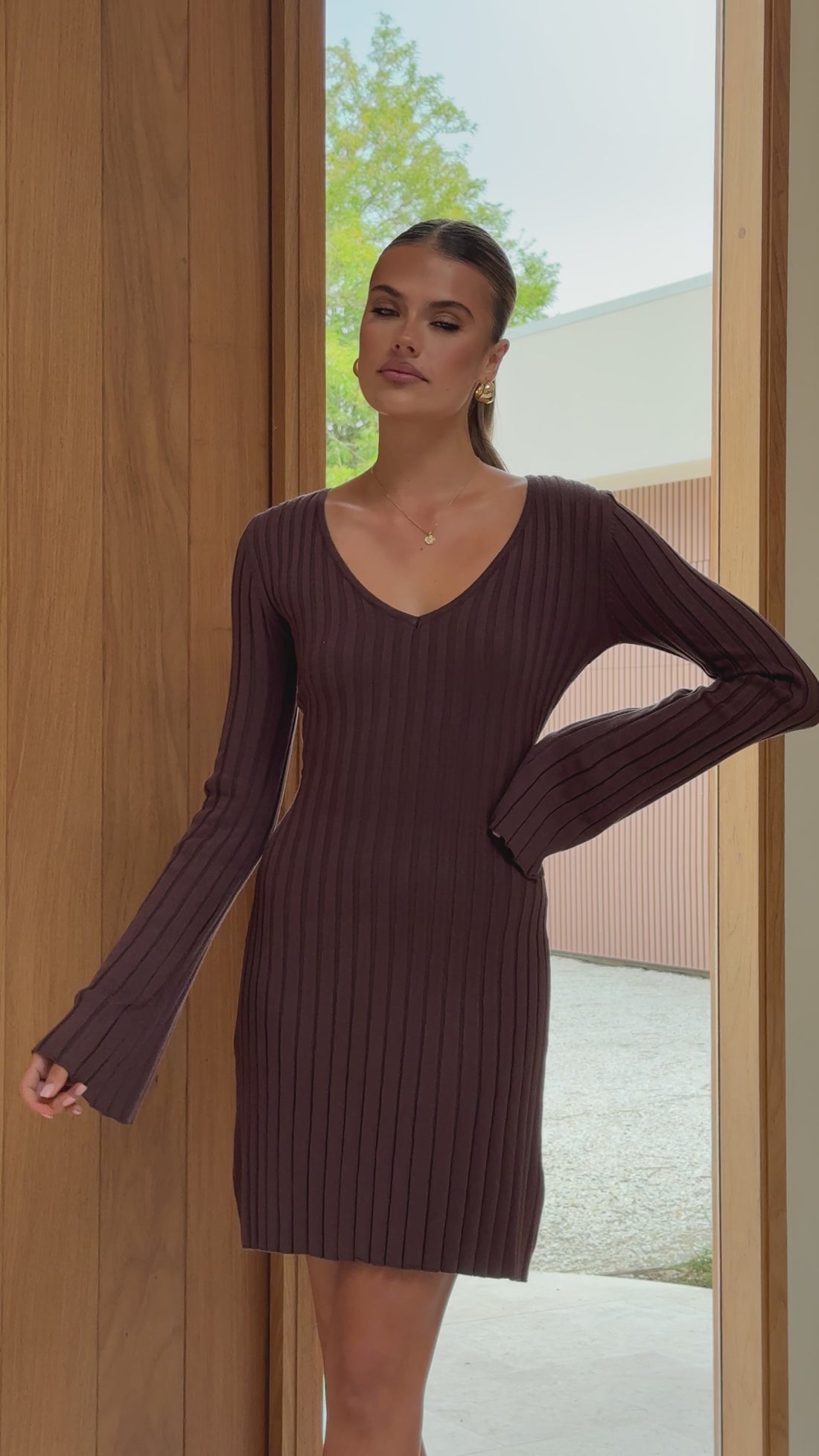 Marcella Mini Dress - Chocolate - Billy J