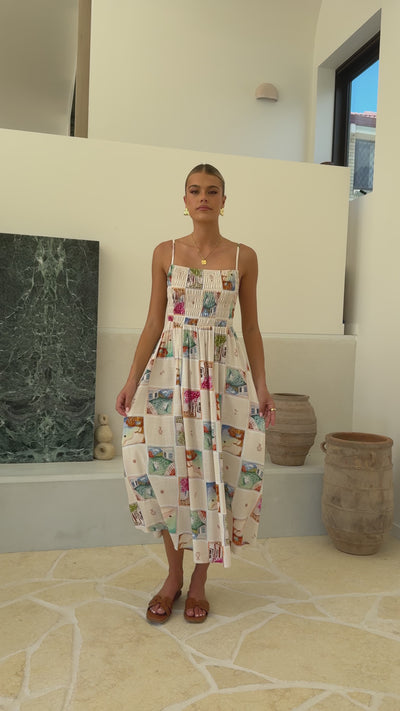 Load and play video in Gallery viewer, Katalina Midi Dress - Naples Print - Billy J
