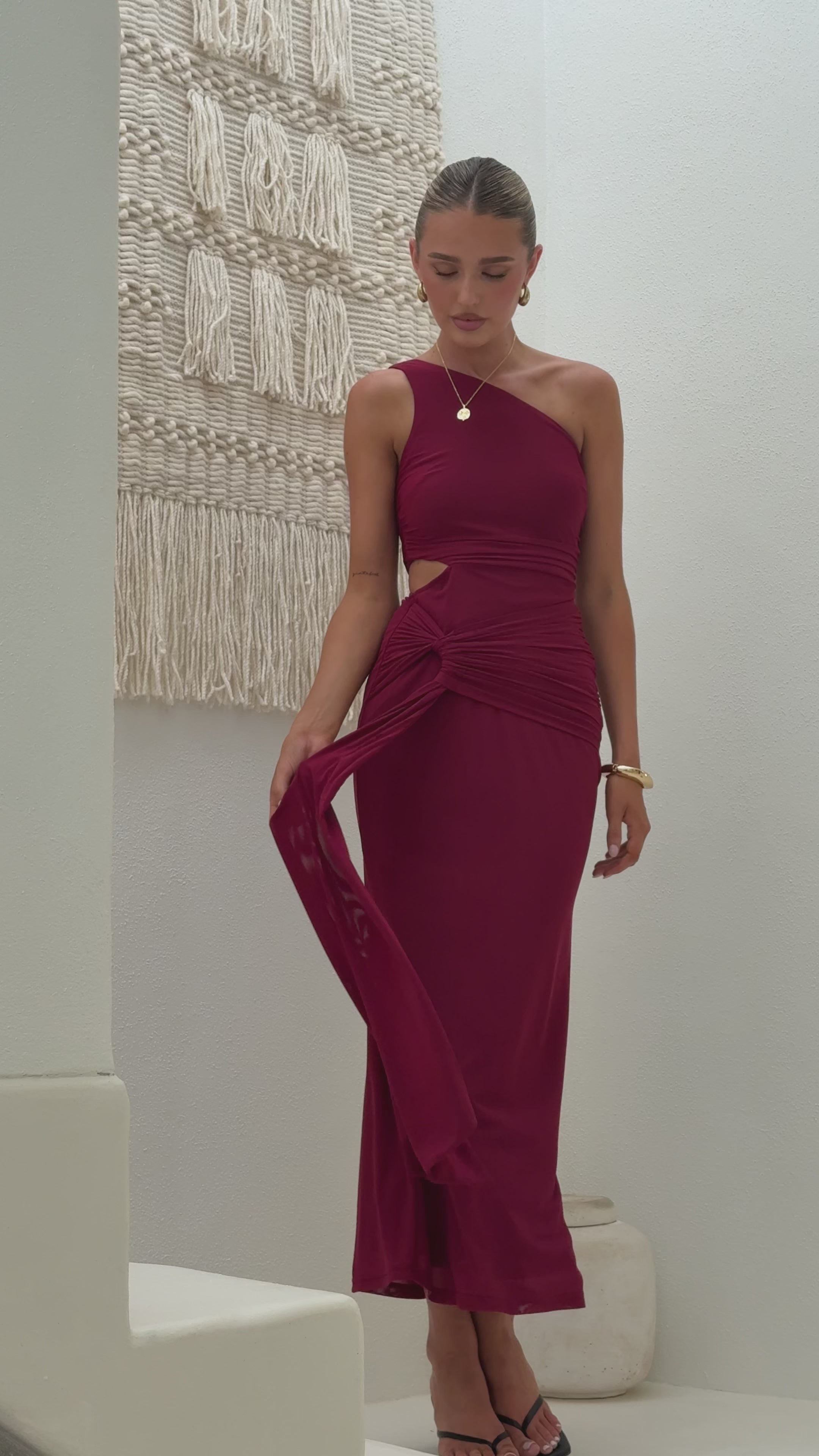Load video: Kourt Maxi Dress - Cherry - Billy J