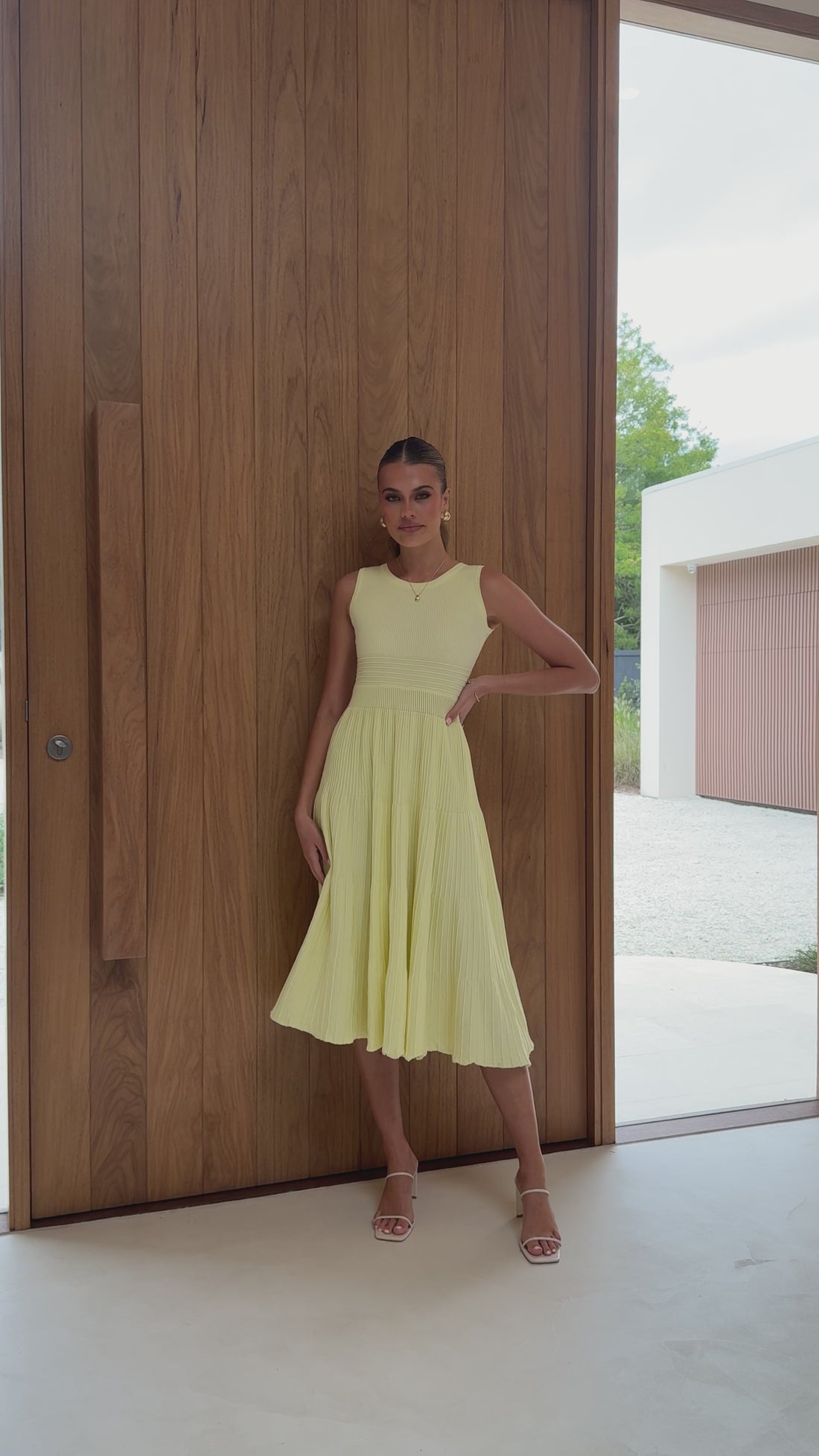 Kaida Midi Dress - Yellow - Billy J