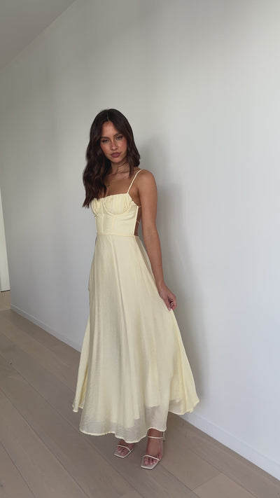 Load and play video in Gallery viewer, Rahima Maxi Dress - Yellow - Billy J
