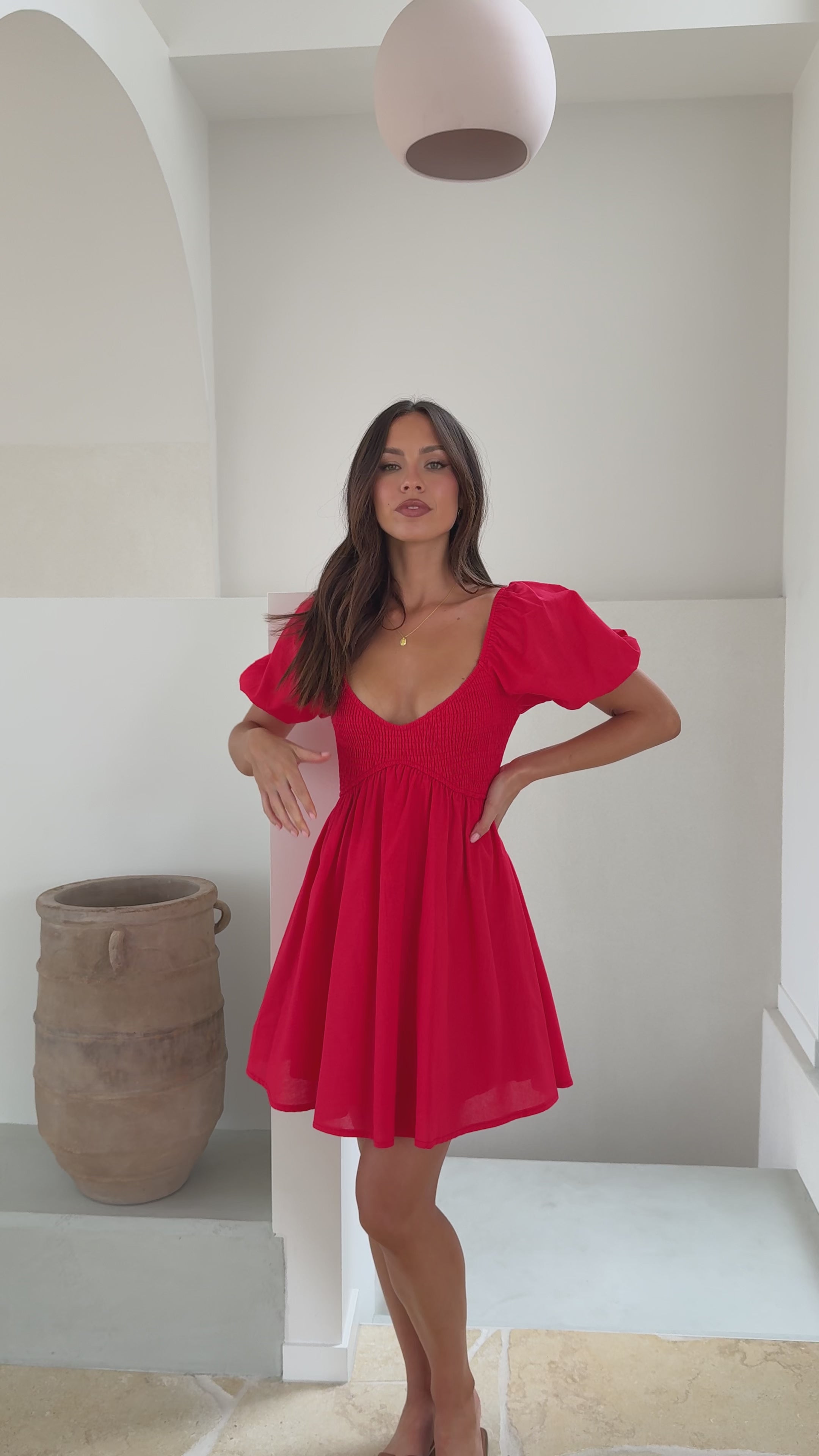 Sahirah Mini Dress - Red - Billy J