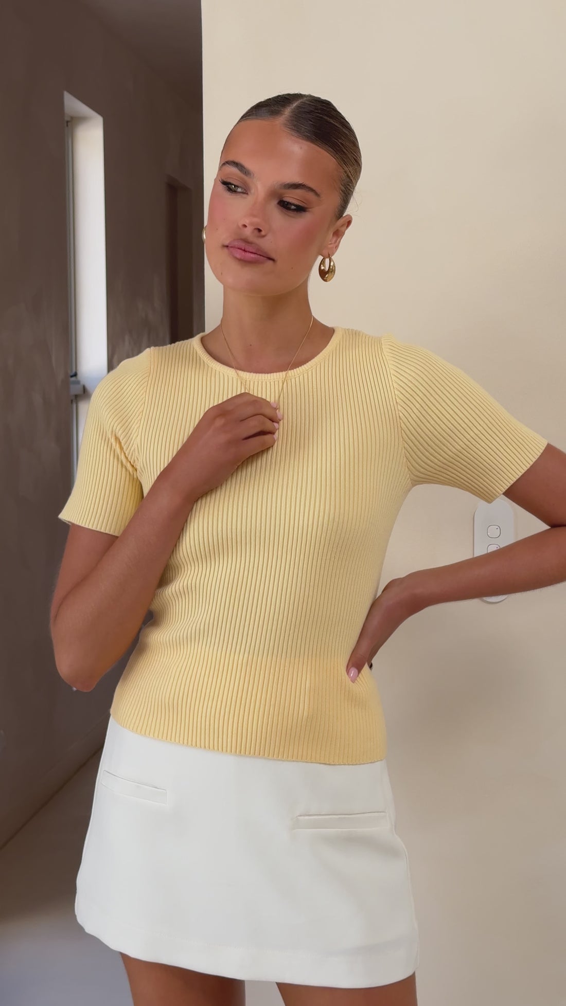 Laylin Ribbed Top - Yellow - Billy J