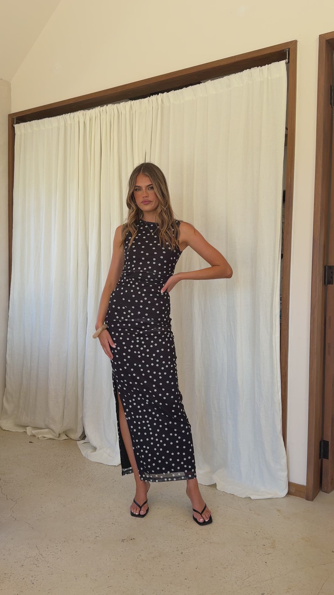 Janika Maxi Skirt - Black/White Polka Dot - Billy J