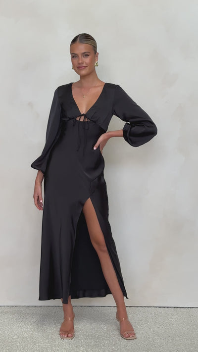 Load and play video in Gallery viewer, Brigitte Maxi Dress - Black - Billy J
