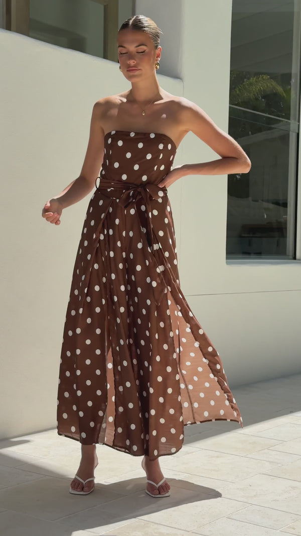 Astra Jumpsuit - Chocolate Polka - Billy J
