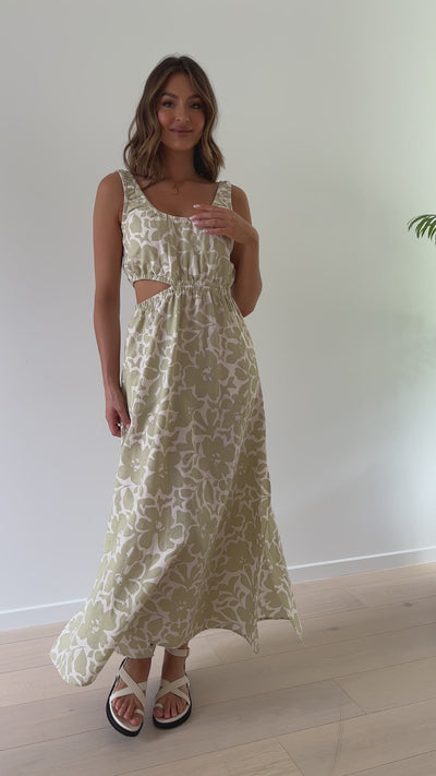 Load and play video in Gallery viewer, Soraya Maxi Dress - Aloe - Billy J
