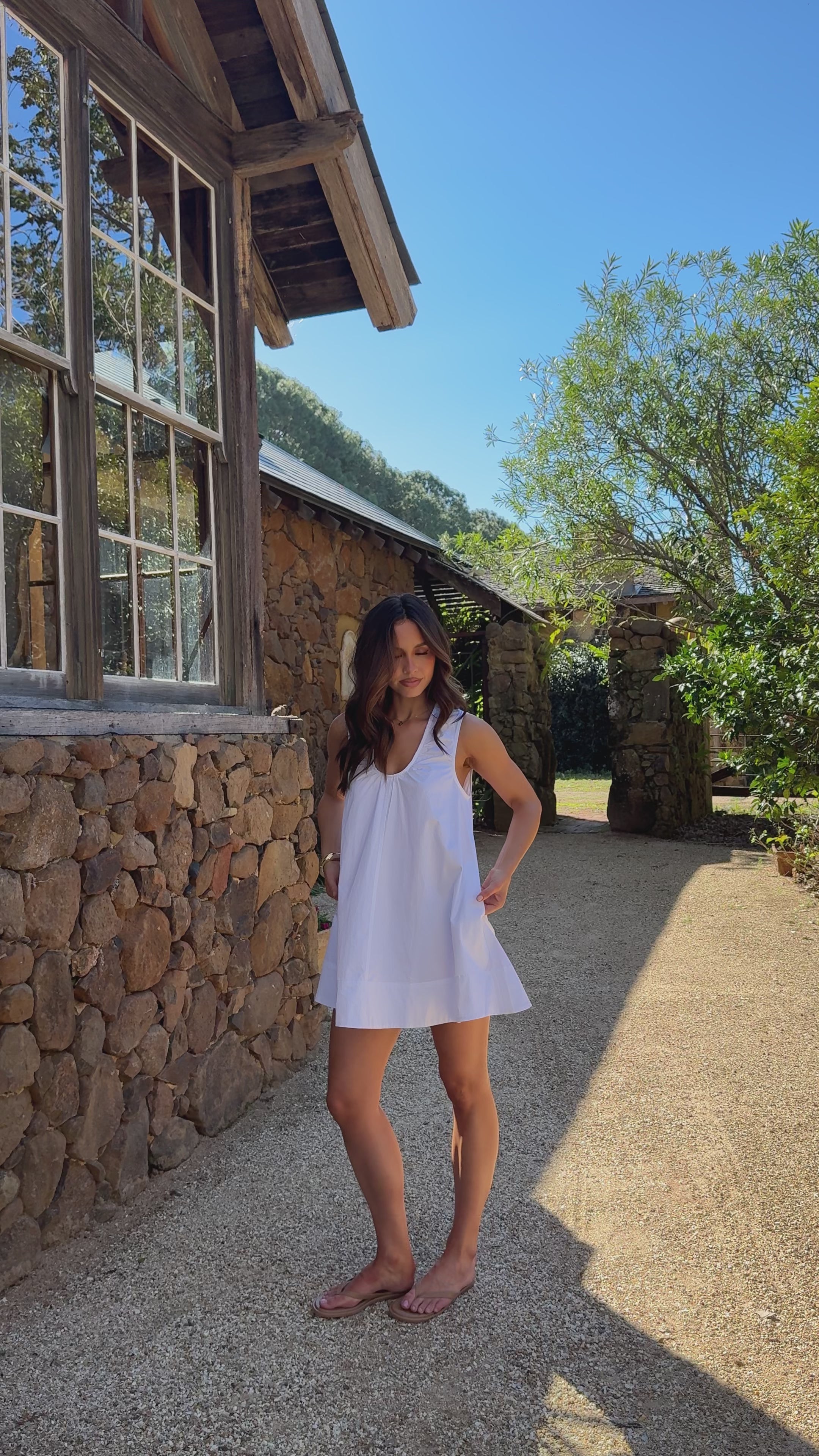 Load video: Vika Mini Dress - White - Billy J