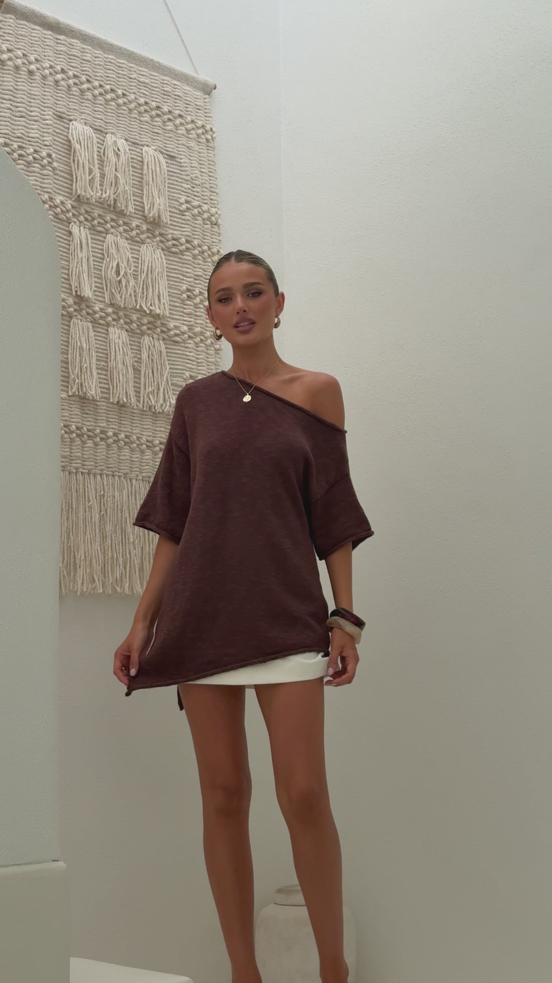 Keisha Off The Shoulder Top - Chocolate - Billy J