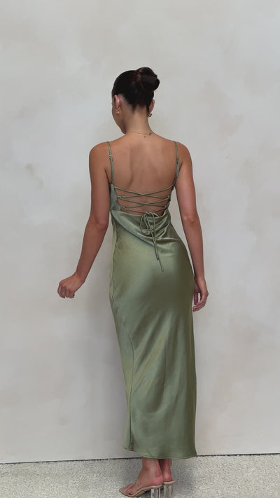 Load and play video in Gallery viewer, Keira Maxi Dress - Olive - Billy J
