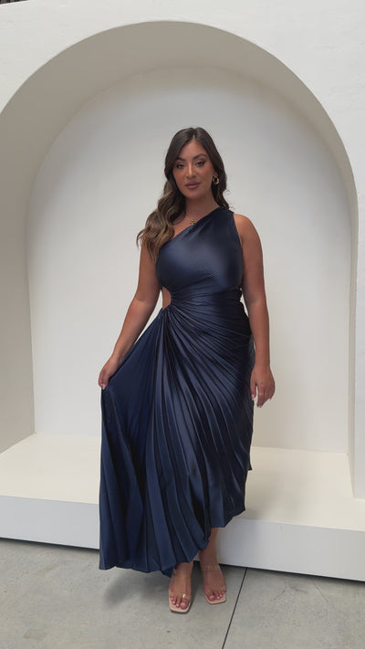 Load and play video in Gallery viewer, Olivia Maxi Dress - Navy - Billy J
