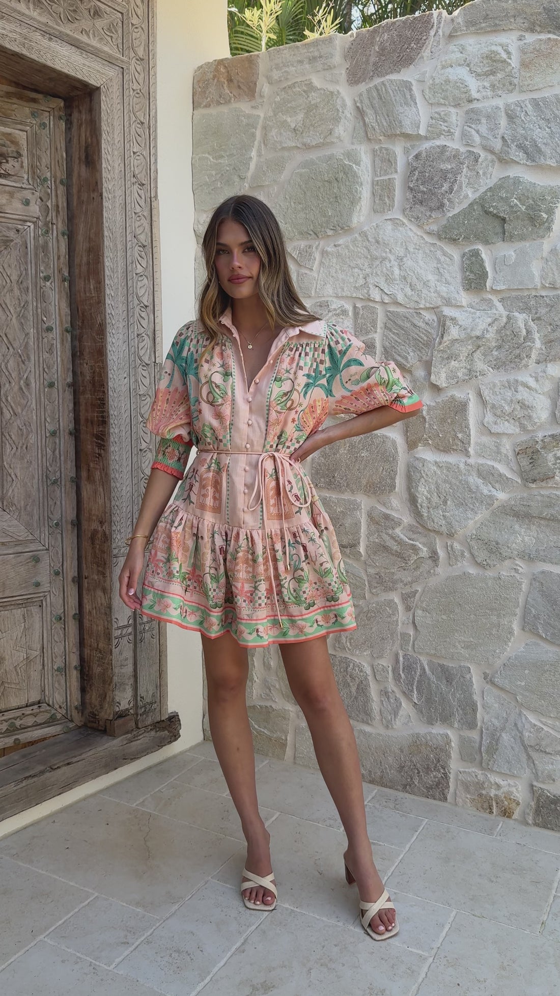 Nalita Mini Dress - Aurora Print - Billy J