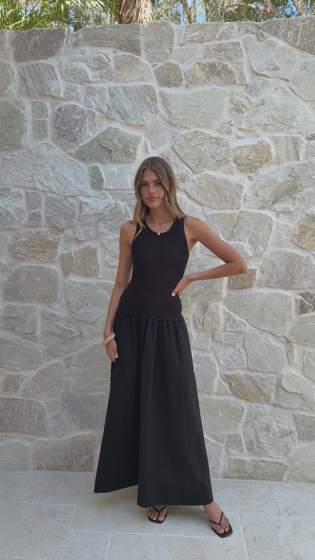Load video: Arden Maxi Dress - Black - Billy J