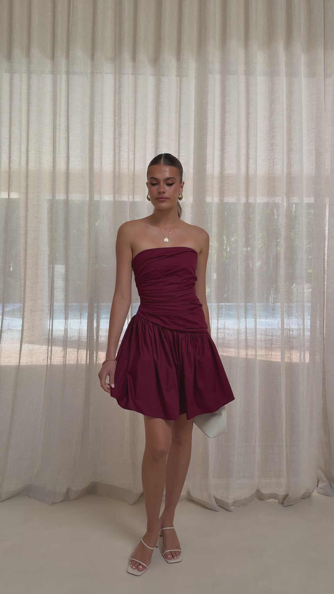 Selena Mini Dress - Burgundy - Billy J