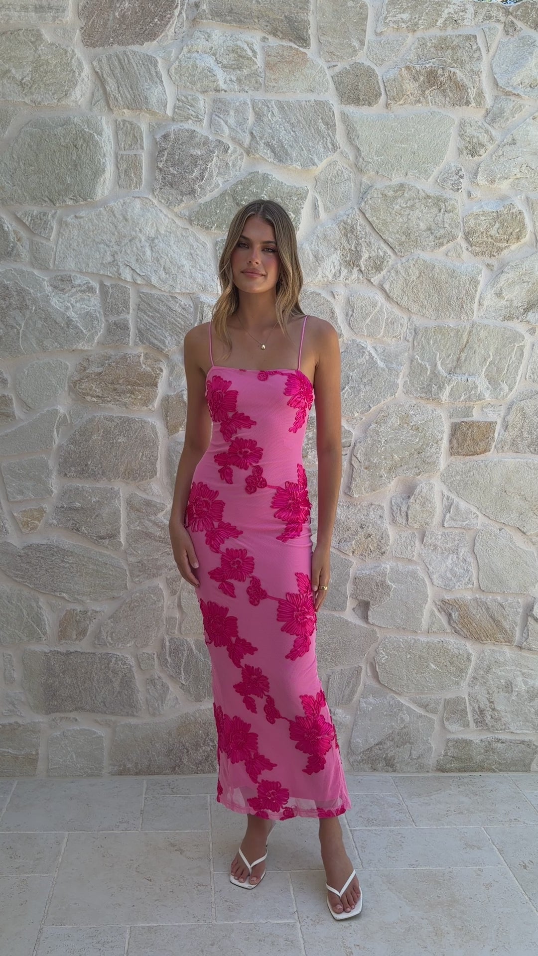 Load video: Alara Maxi Dress - Pink - Billy J