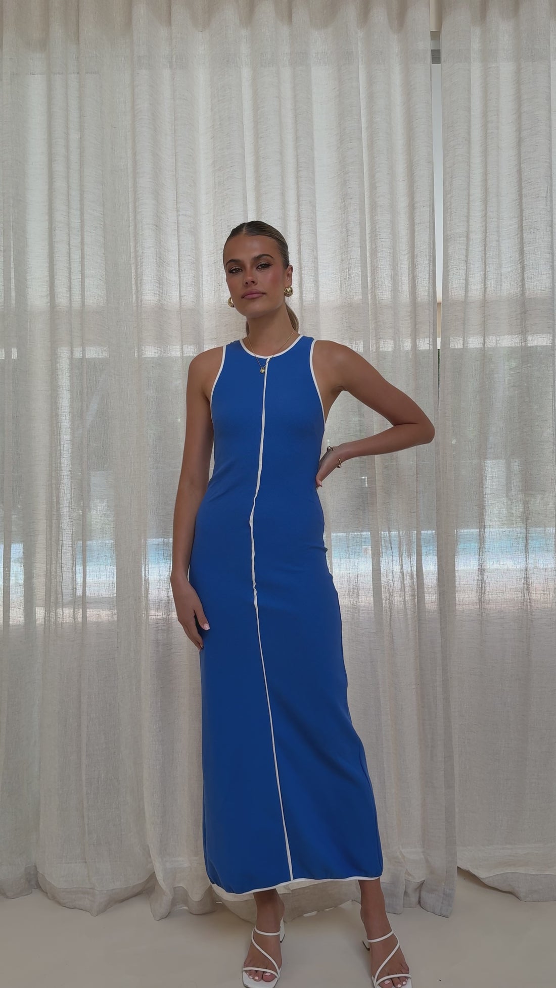 Milli Maxi Dress - Cobalt Blue/White - Billy J