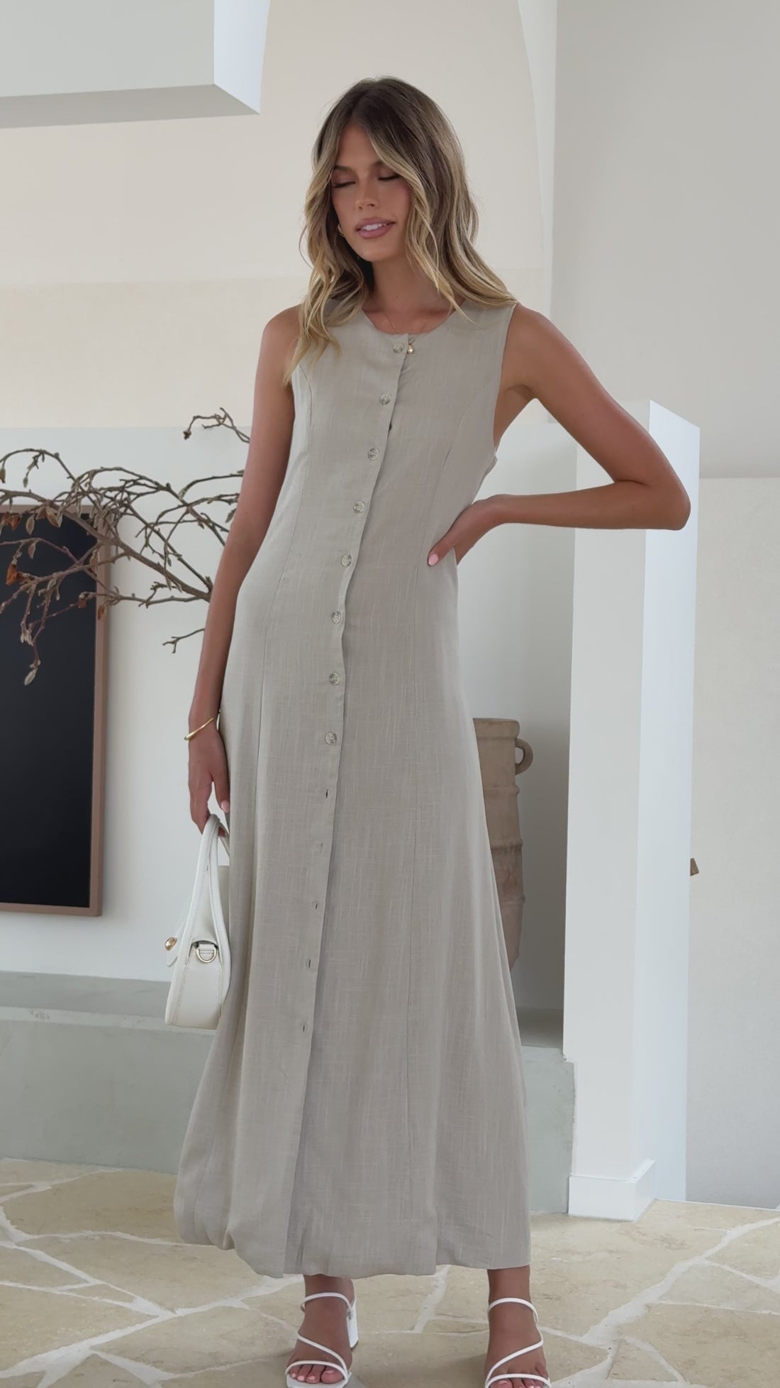 Lina Maxi Dress - Oatmeal - Billy J