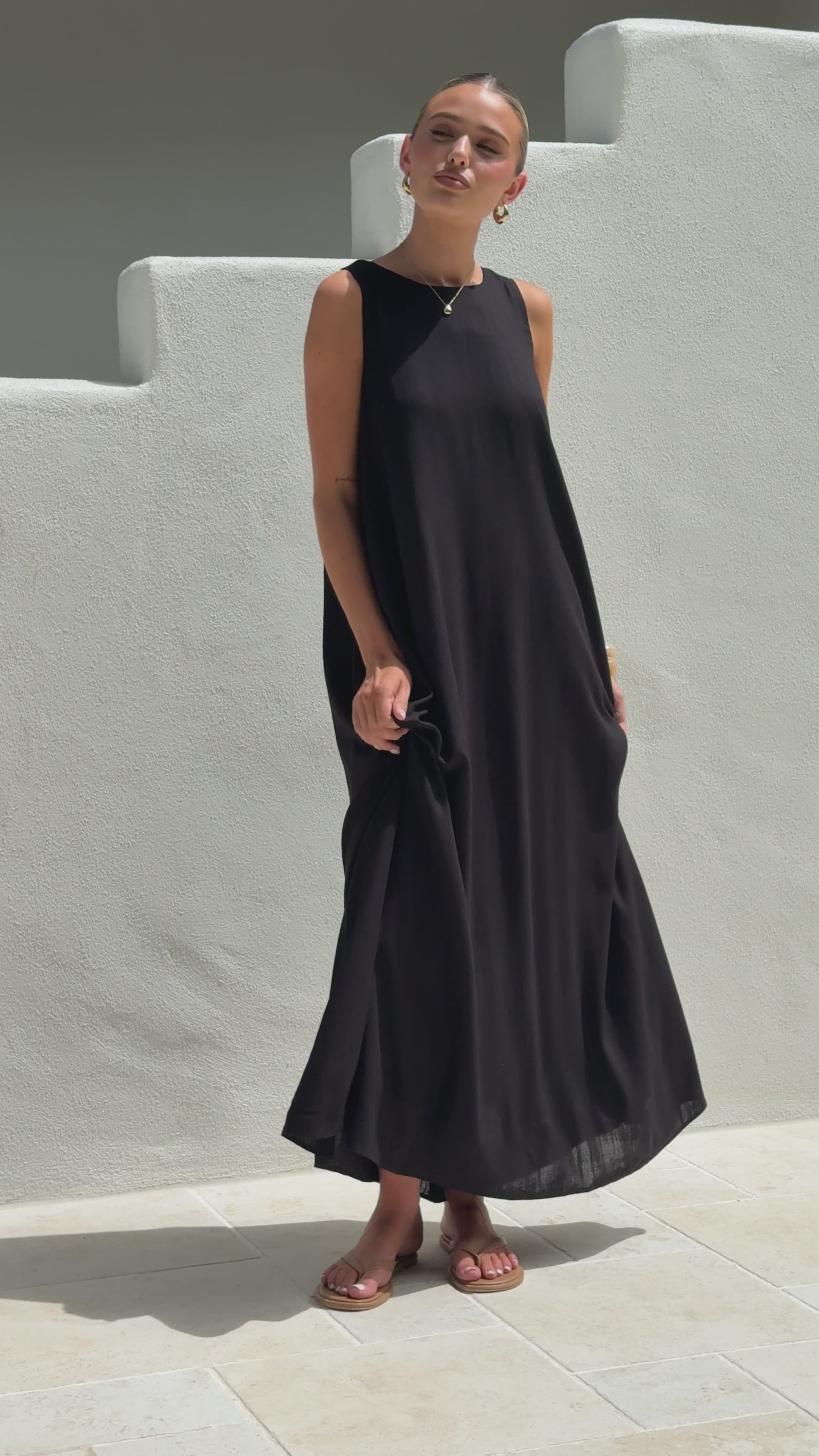 Load video: Mylah Maxi Dress - Black - Billy J