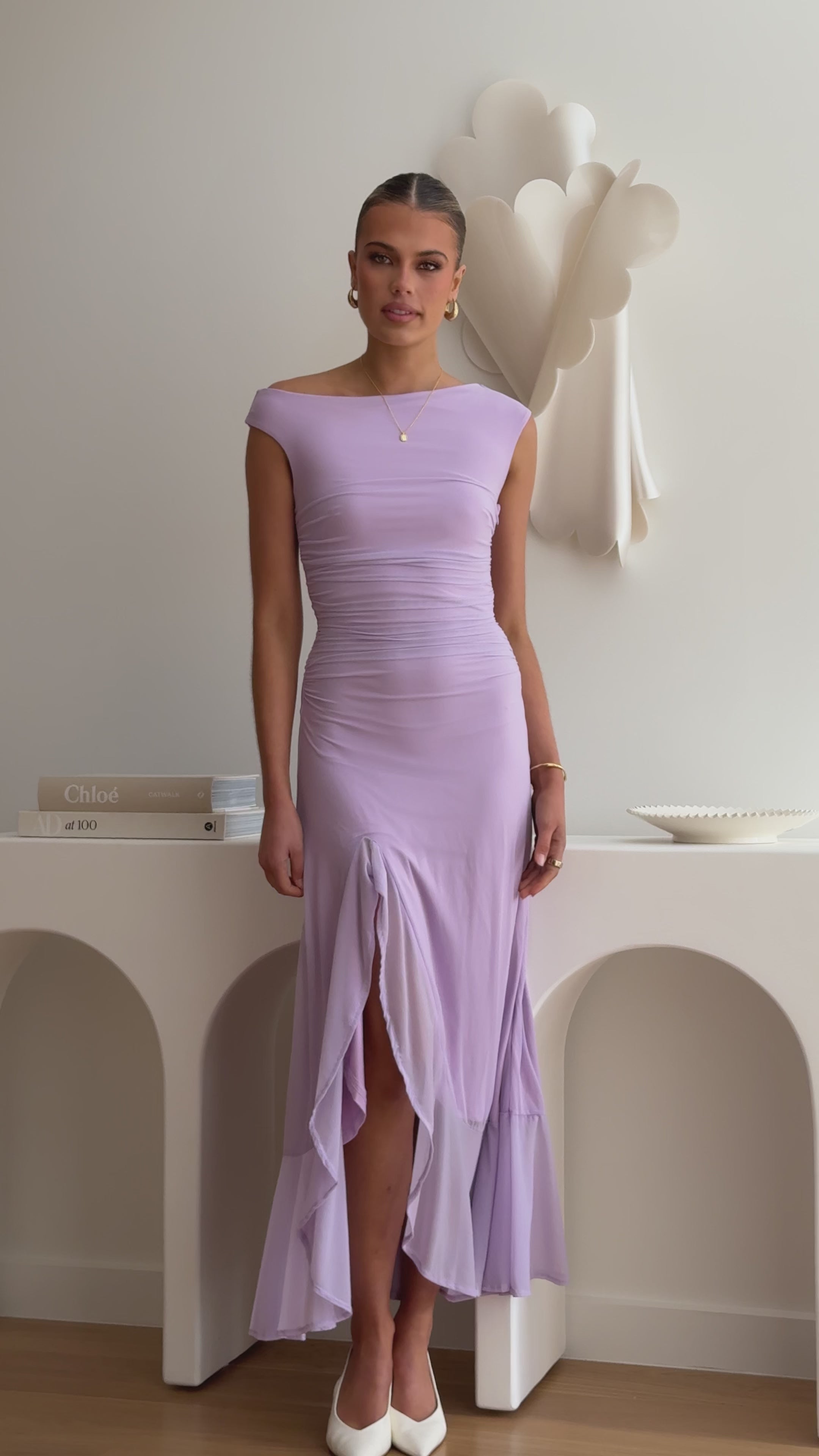 Load video: Sareiah Maxi Dress - Lilac - Billy J