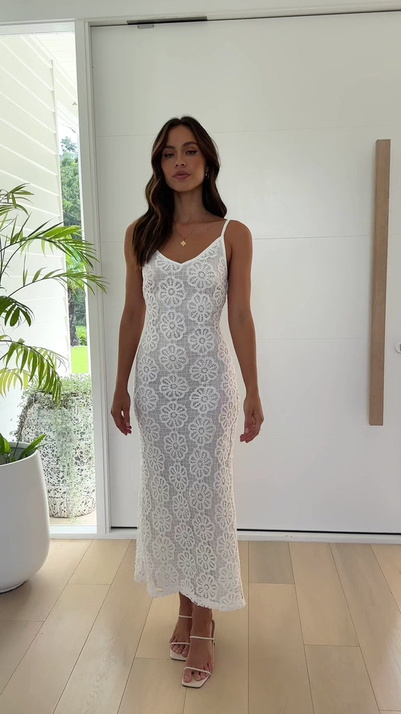 Kaden Maxi Dress - White - Billy J