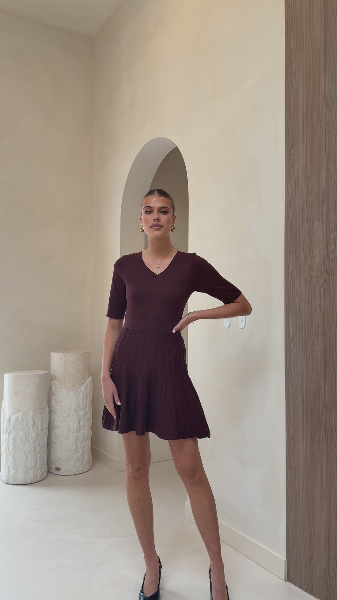 Jasmyn Mini Dress - Chocolate - Billy J