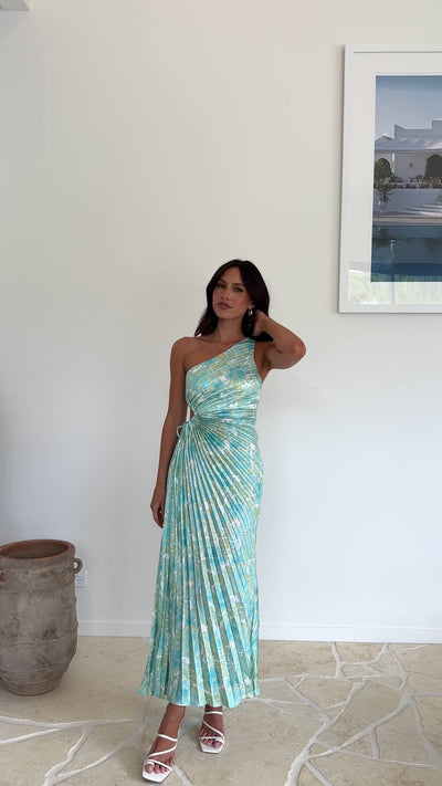 Load and play video in Gallery viewer, Laken Maxi Dress - Green Floral - Billy J
