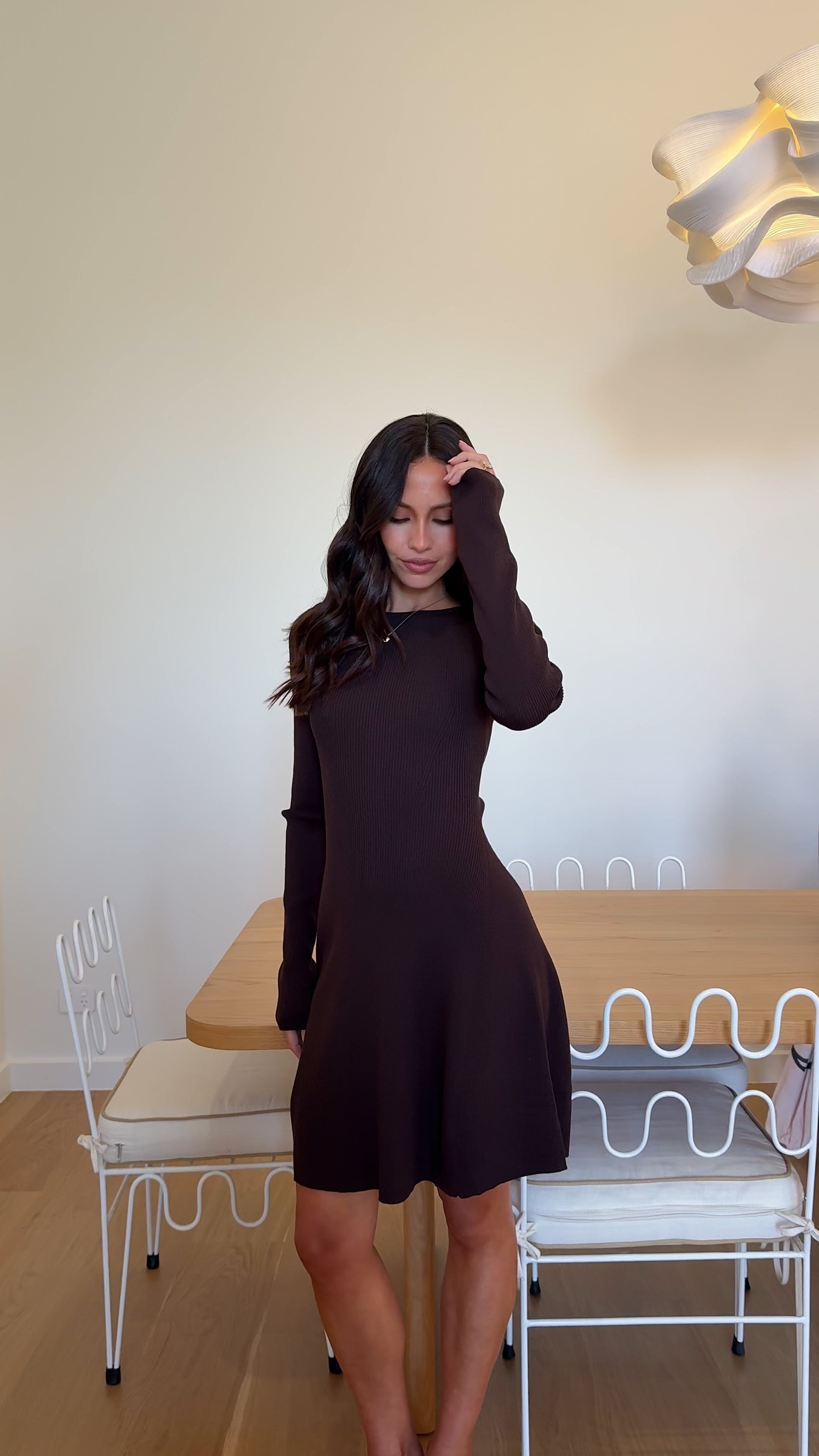 Load video: Amity Mini Dress - Dark Brown - Billy J