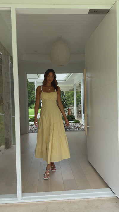 Load and play video in Gallery viewer, Carlita Maxi Dress - Yellow - Billy J
