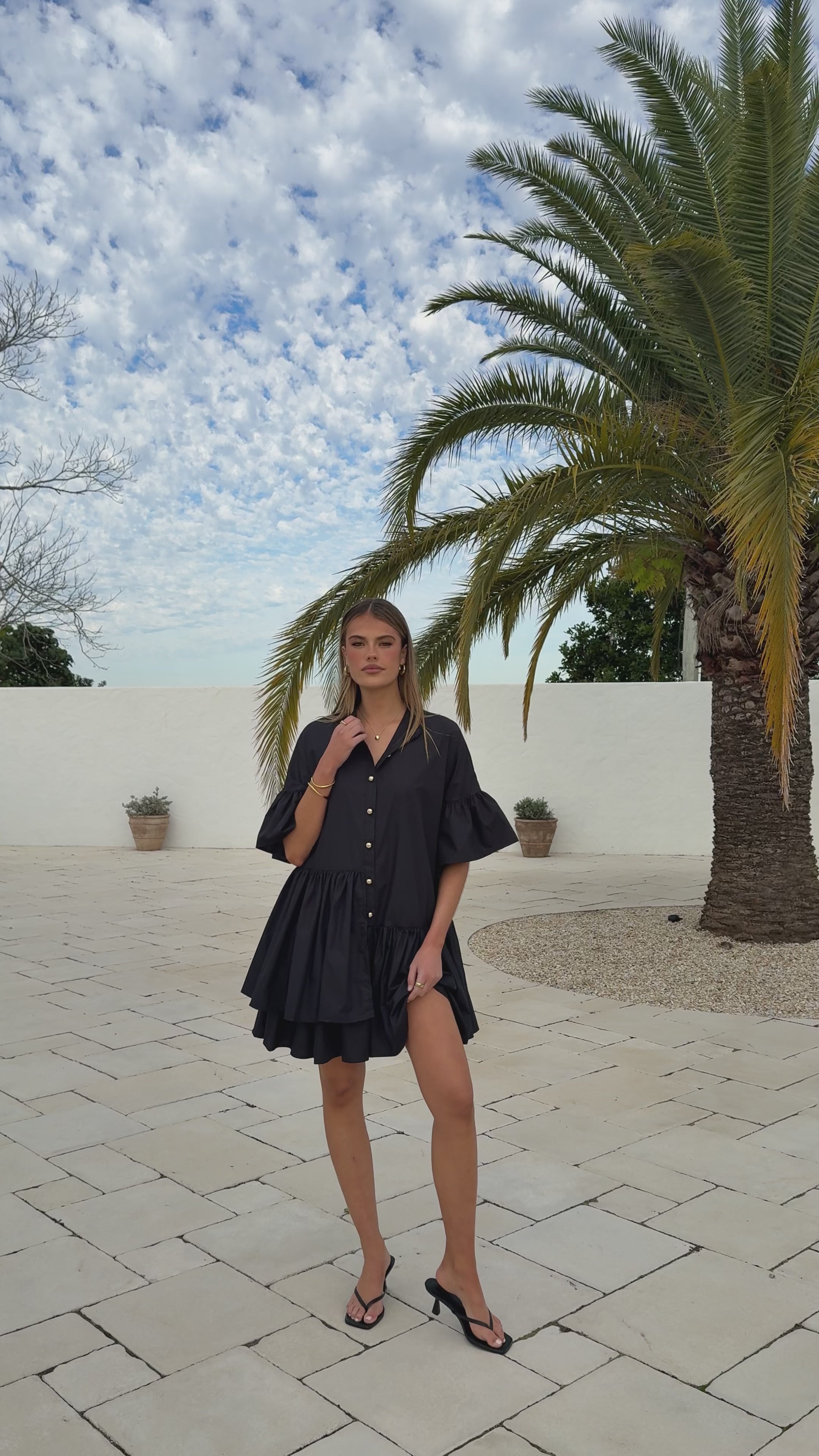 Load video: Viola Mini Dress - Black - Billy J